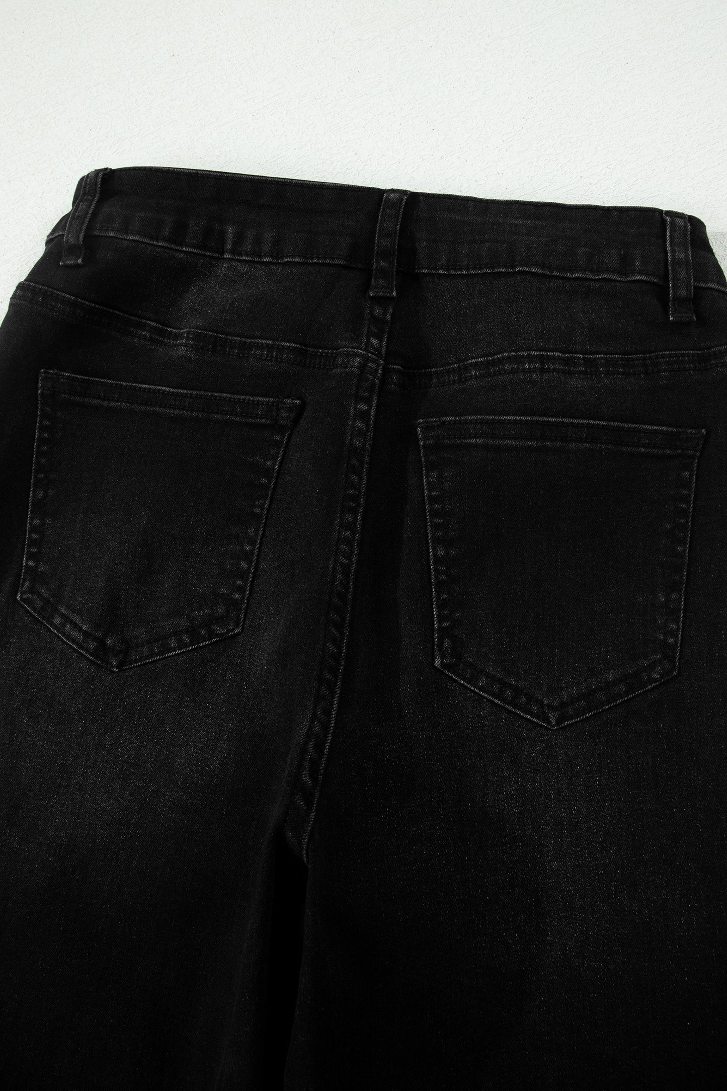 Black Frayed Cropped Barrel Jeans