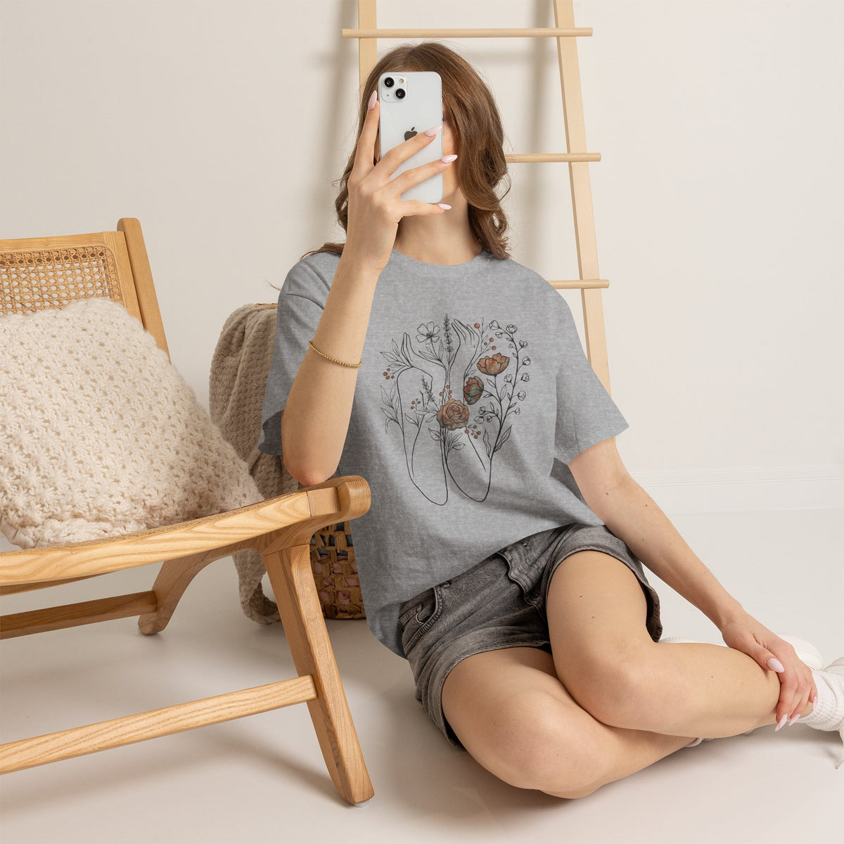 Floral Ballet Shoes Tee — Botanical Pointe Dance Shirt
