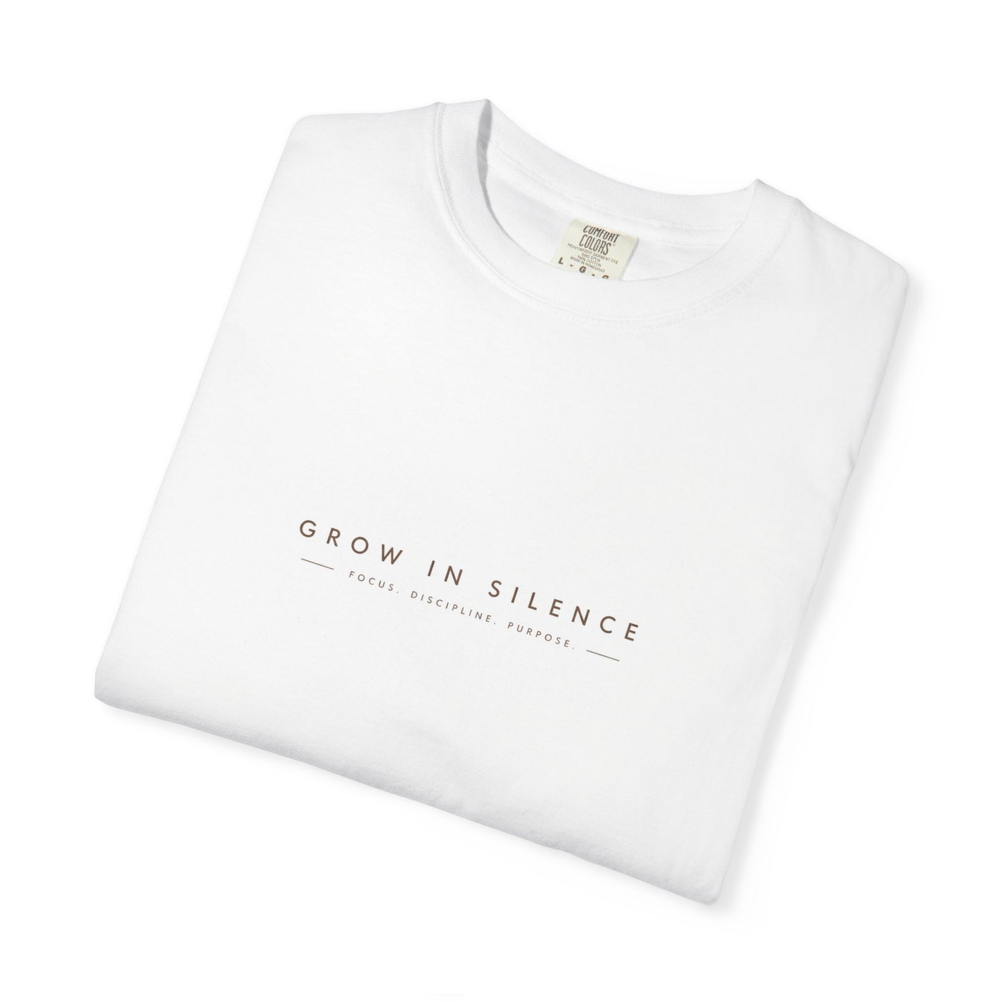 Minimalist Botanical T-Shirt — "Grow in Silence" Graphic Tee