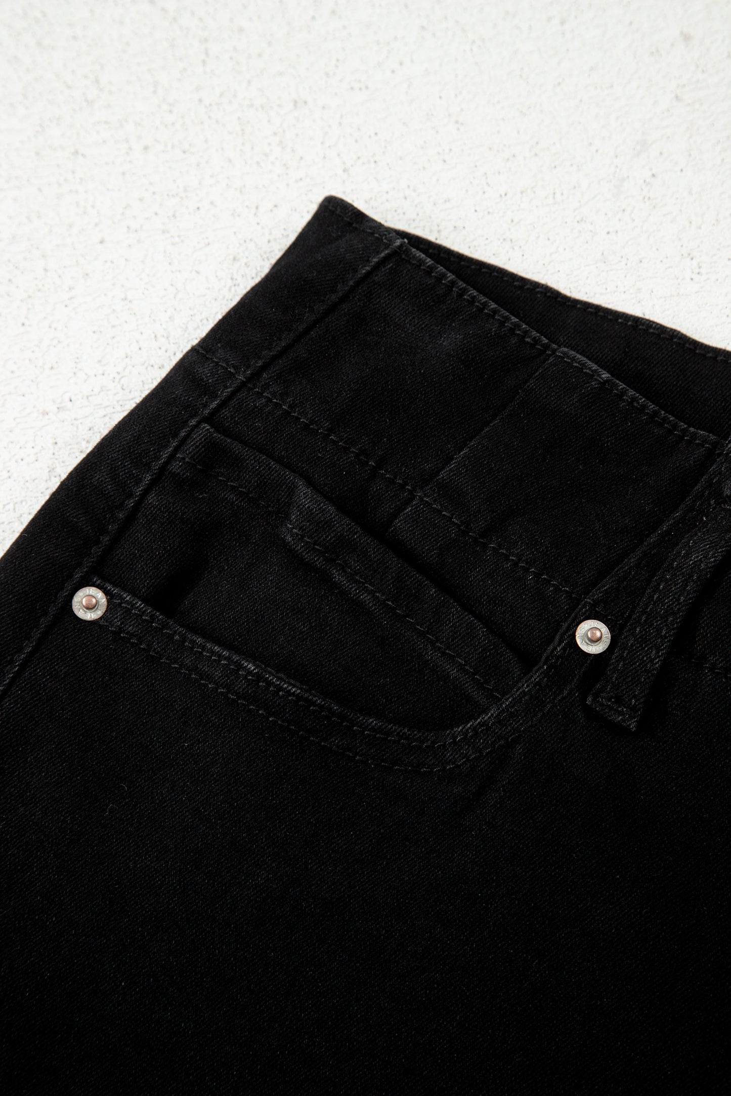 White 2-Button High Waist Wide Leg Jeans