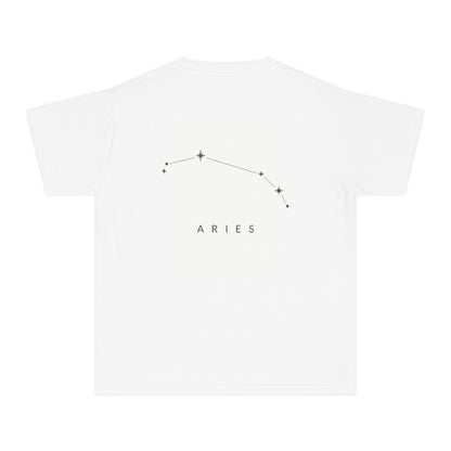 Aries Youth Tee — "Aligned" Minimal Constellation Astrology Shirt