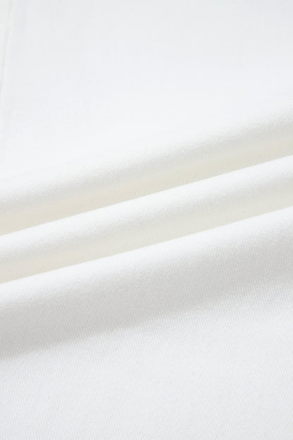 White Raw Hem Ankle-length Loose Jeans