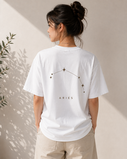 Aries Youth Tee — "Aligned" Minimal Constellation Astrology Shirt