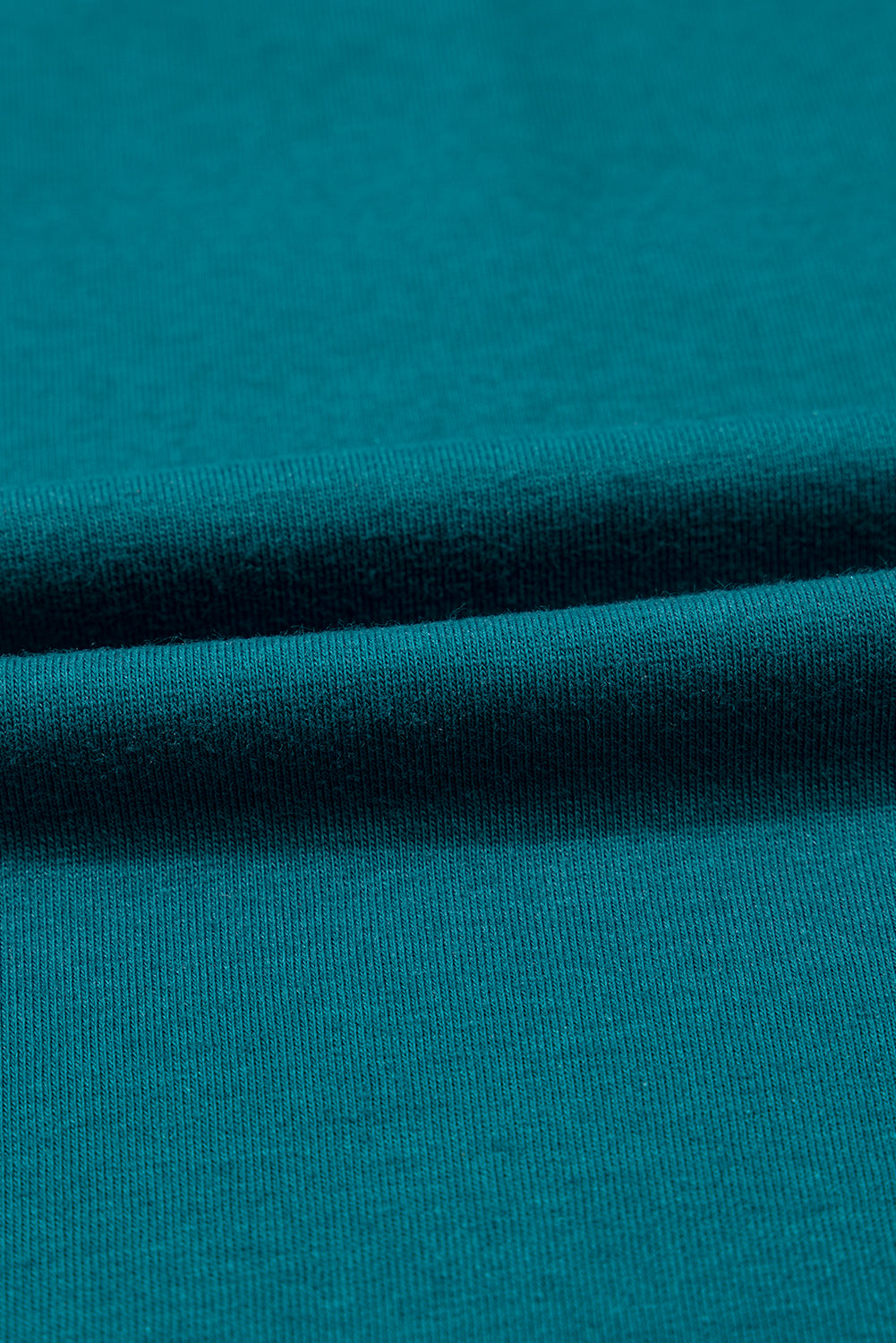 Blue Sapphire Solid Color Stitching Detail Round Neck Tank Top