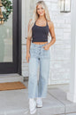 Black Frayed Cropped Barrel Jeans