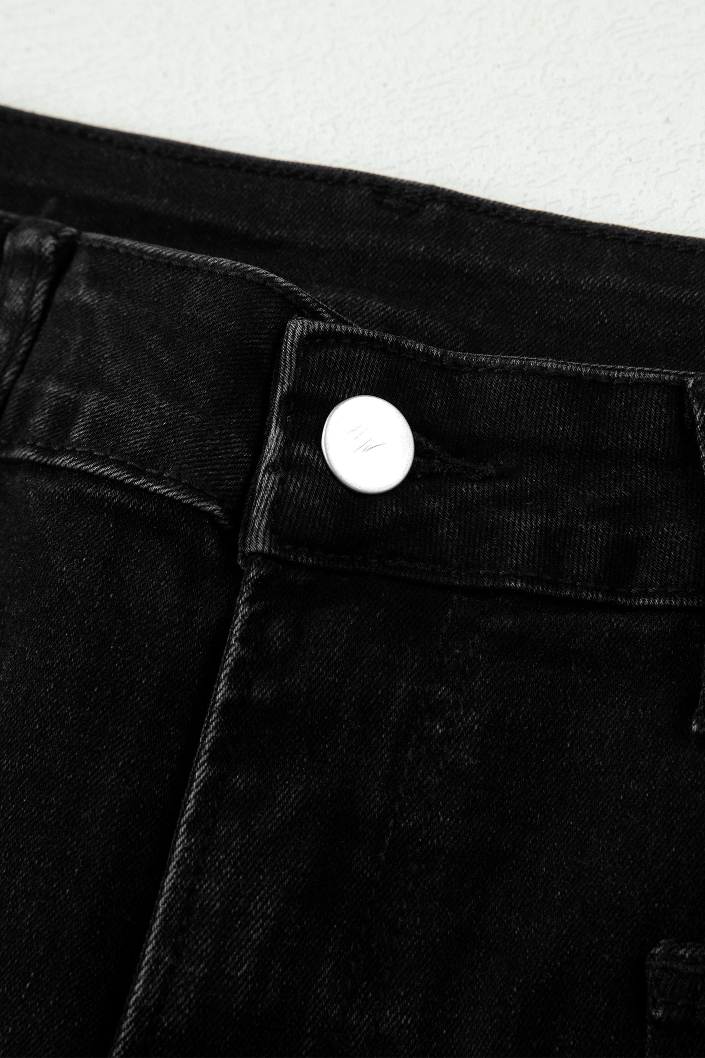 Black Frayed Cropped Barrel Jeans
