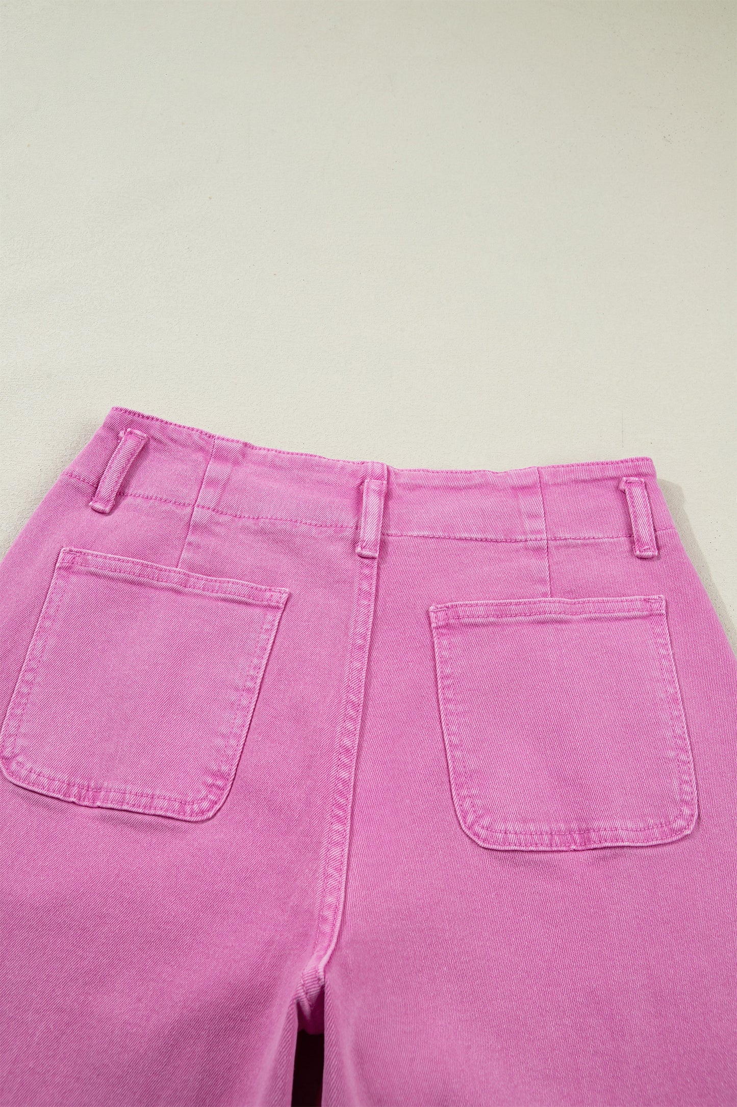 White 2-Button High Waist Wide Leg Jeans