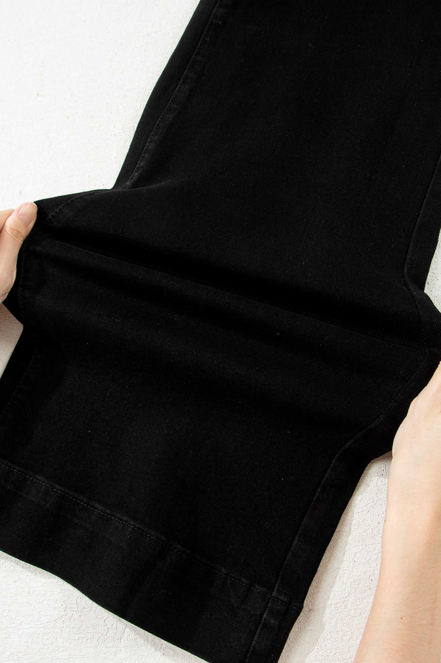 White 2-Button High Waist Wide Leg Jeans
