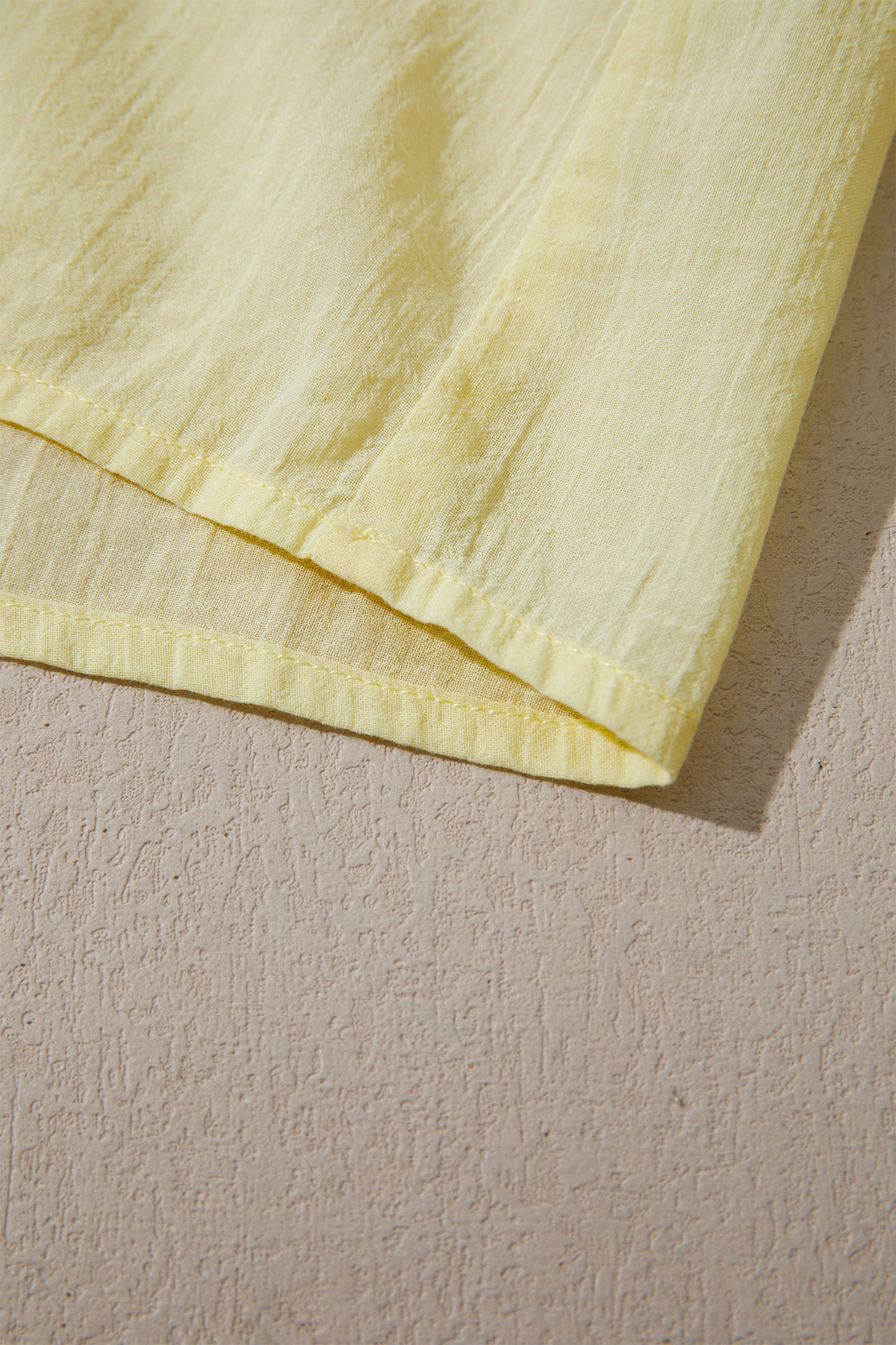 Yellow Cream V Neck Ruffle Trim Sleeveless Shift Top