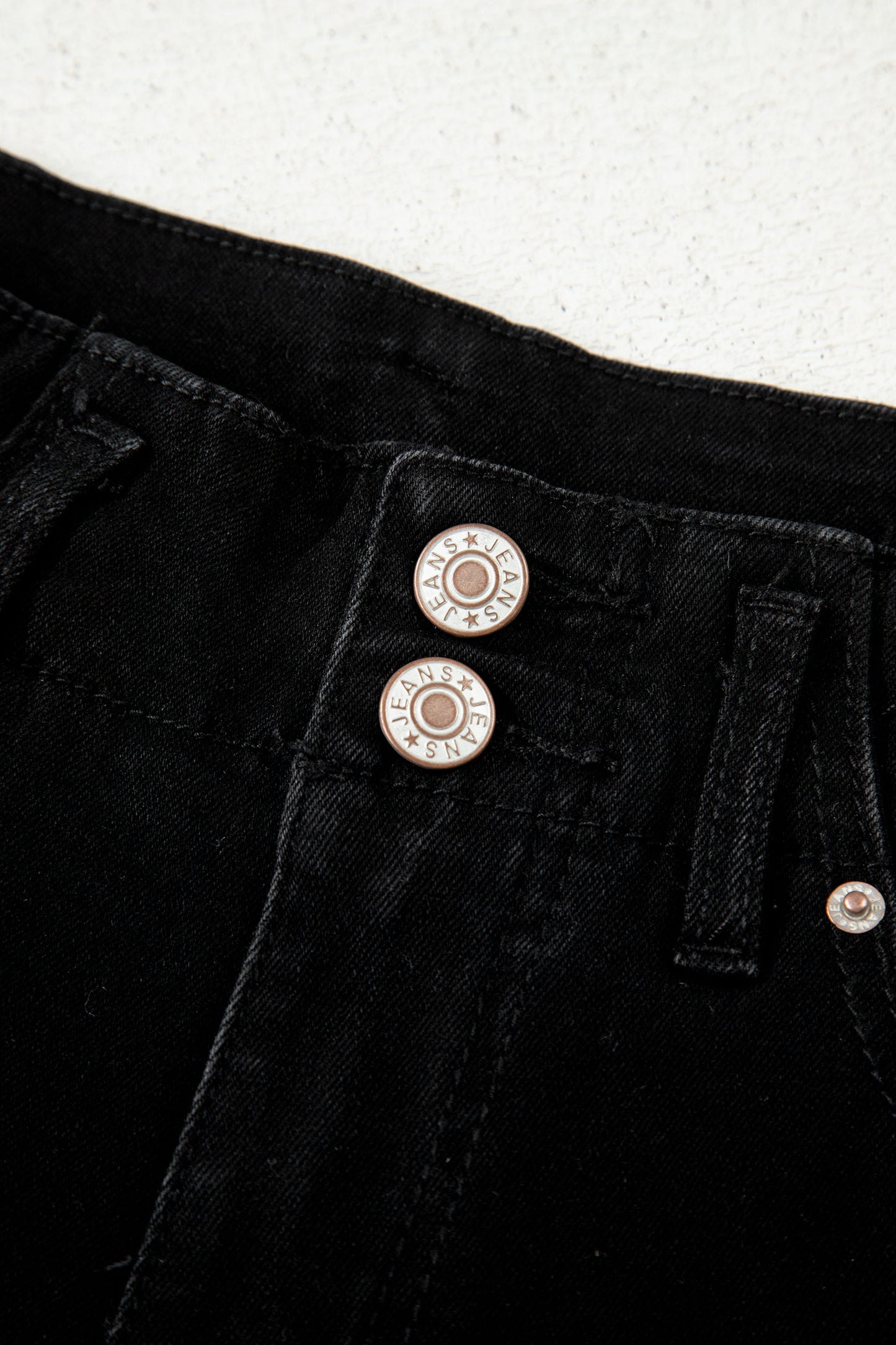 White 2-Button High Waist Wide Leg Jeans