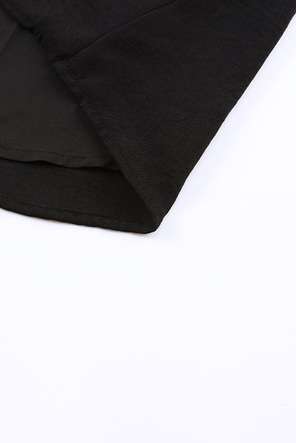 Black V Neck Knotted Shoulder Sleeveless Shirt