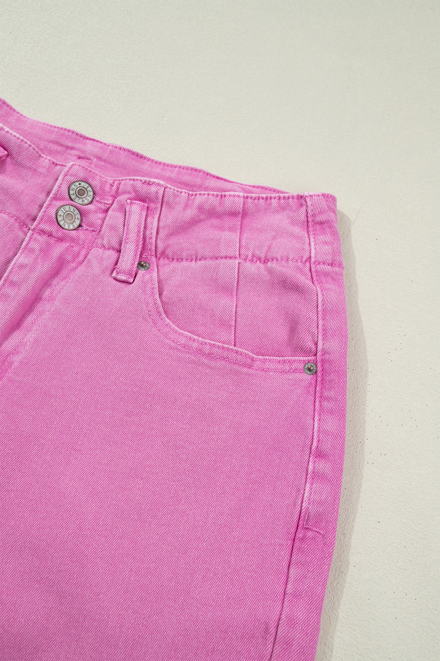 White 2-Button High Waist Wide Leg Jeans