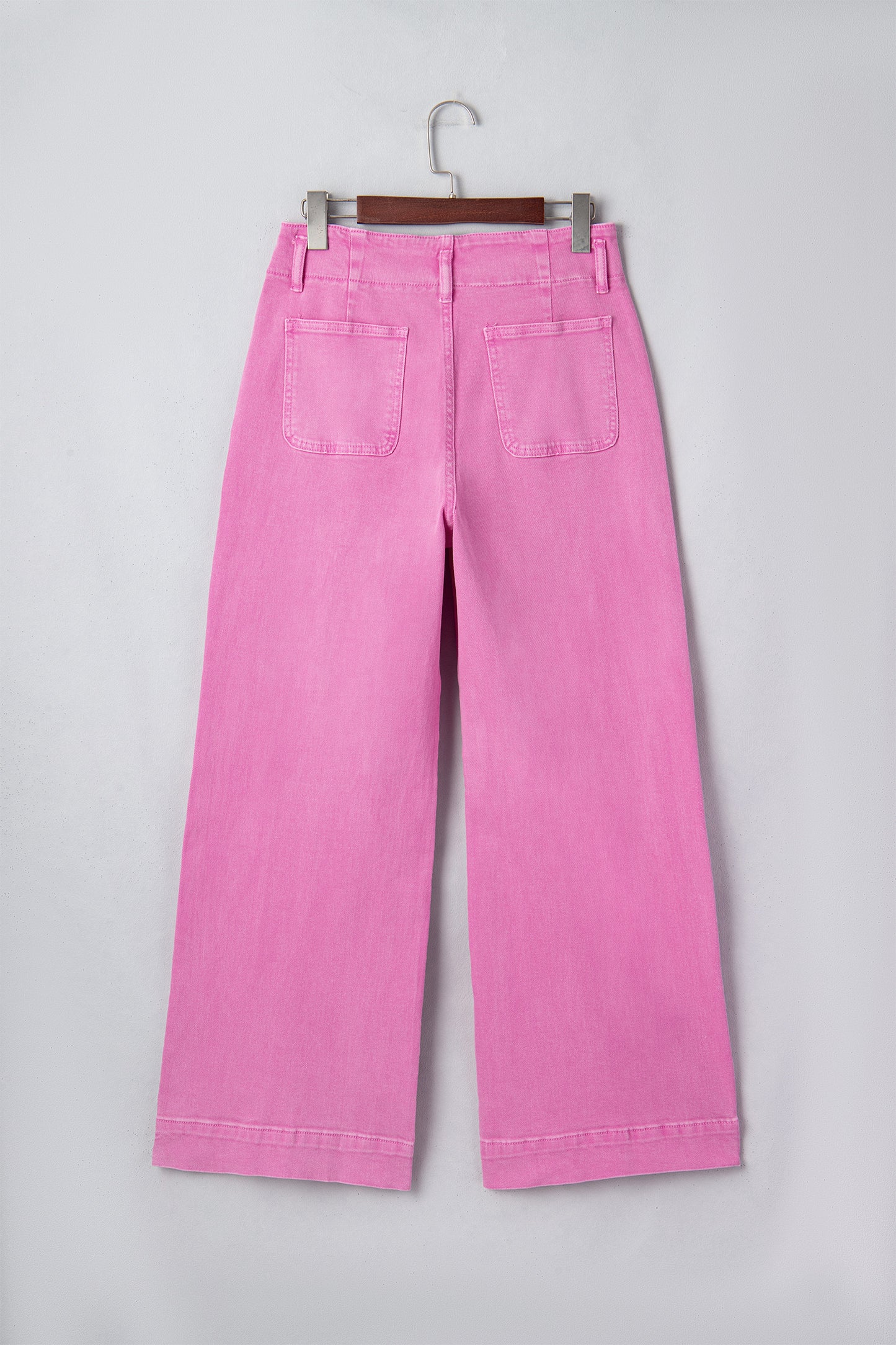 White 2-Button High Waist Wide Leg Jeans