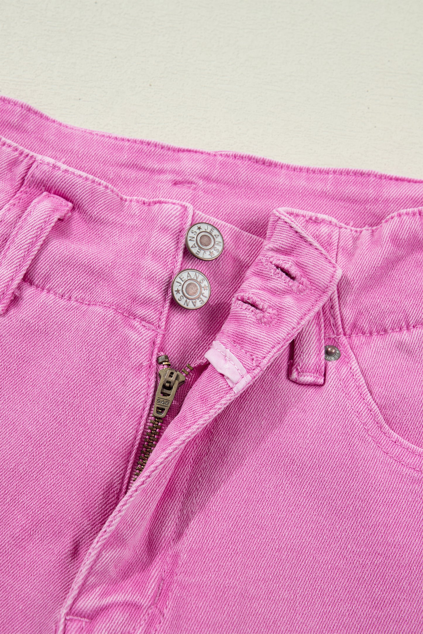 White 2-Button High Waist Wide Leg Jeans