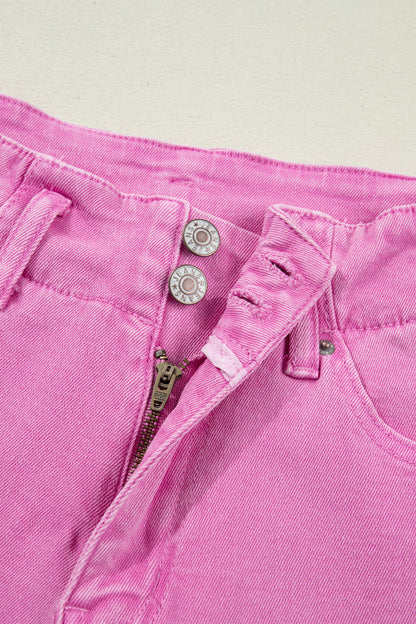 White 2-Button High Waist Wide Leg Jeans