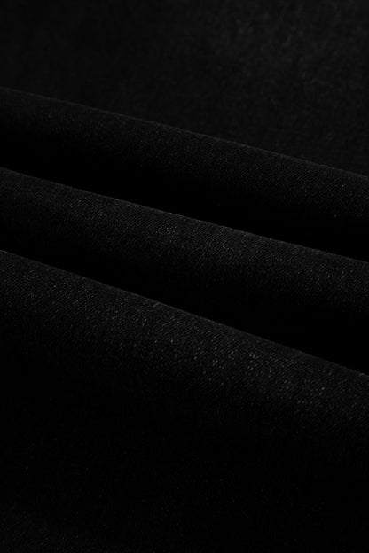 Black Frayed Cropped Barrel Jeans