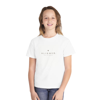 Aries Youth Tee — "Aligned" Minimal Constellation Astrology Shirt