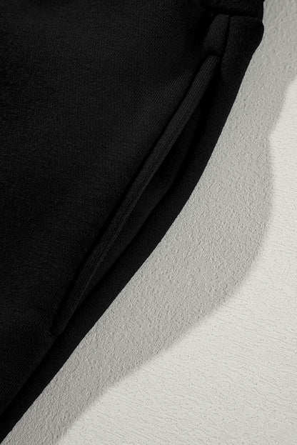 Black Half Zip Sweatshirt and Pants Set