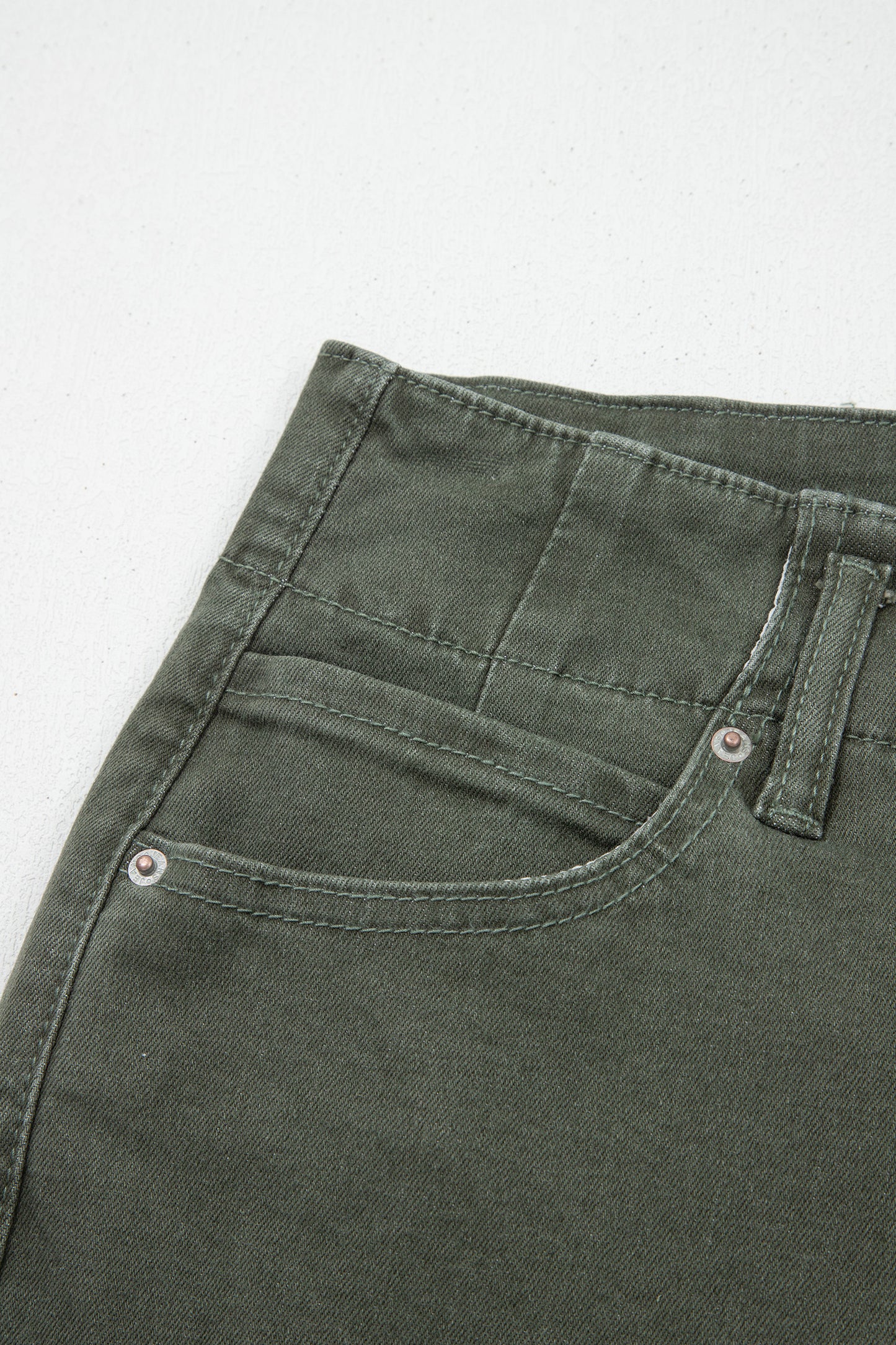 White 2-Button High Waist Wide Leg Jeans
