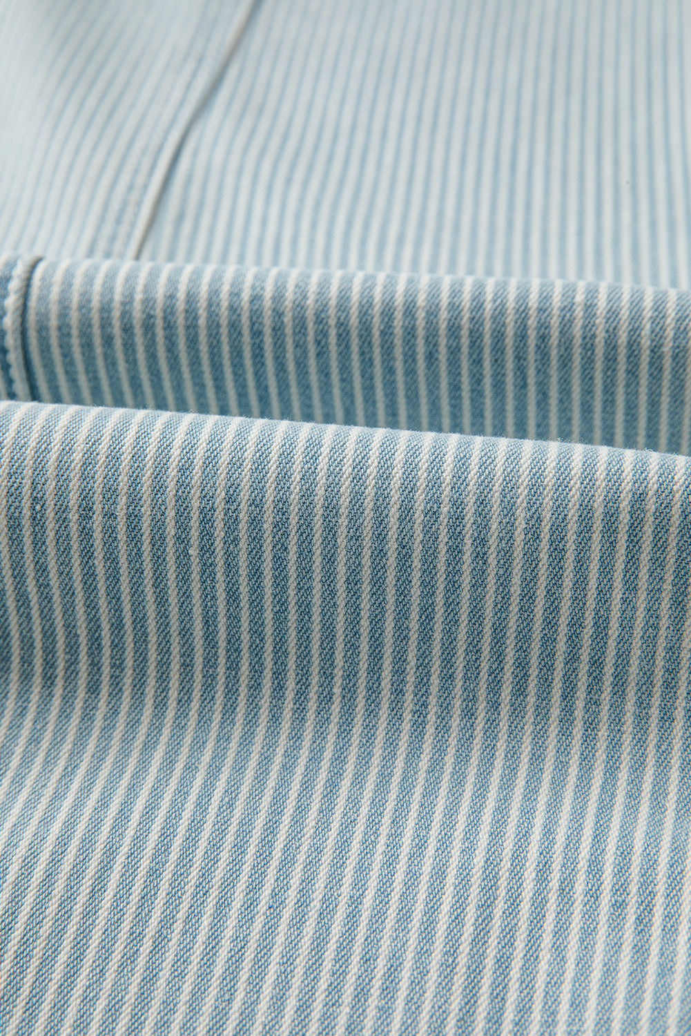 Sky Blue Striped Mid Rise Drawstring Waist Jeans