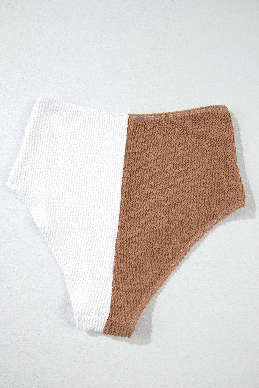 Pink Corded Colorblock Square Neck Bikini Swimsuit