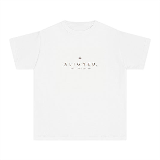 Aries Youth Tee — "Aligned" Minimal Constellation Astrology Shirt