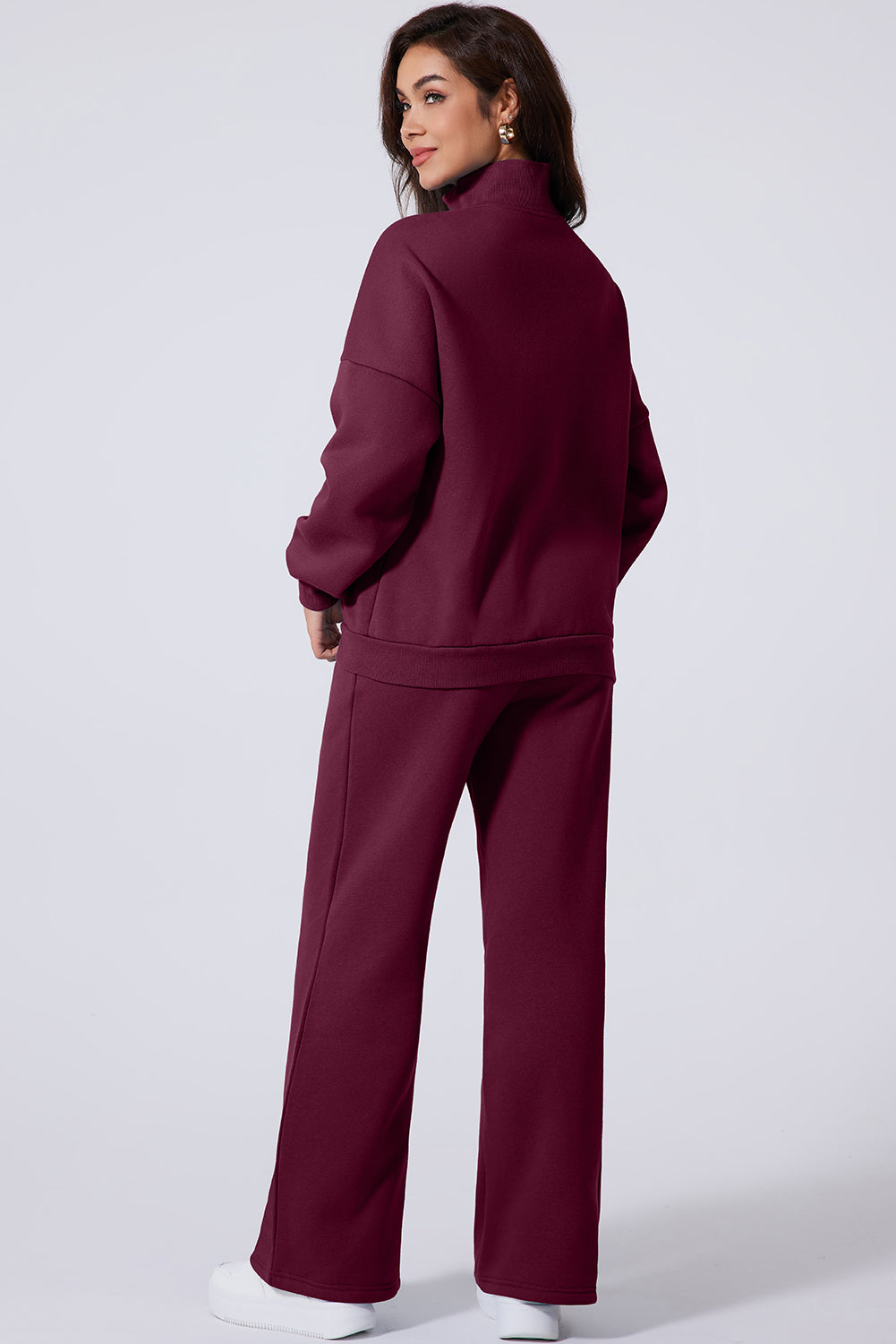Black Half Zip Sweatshirt and Pants Set