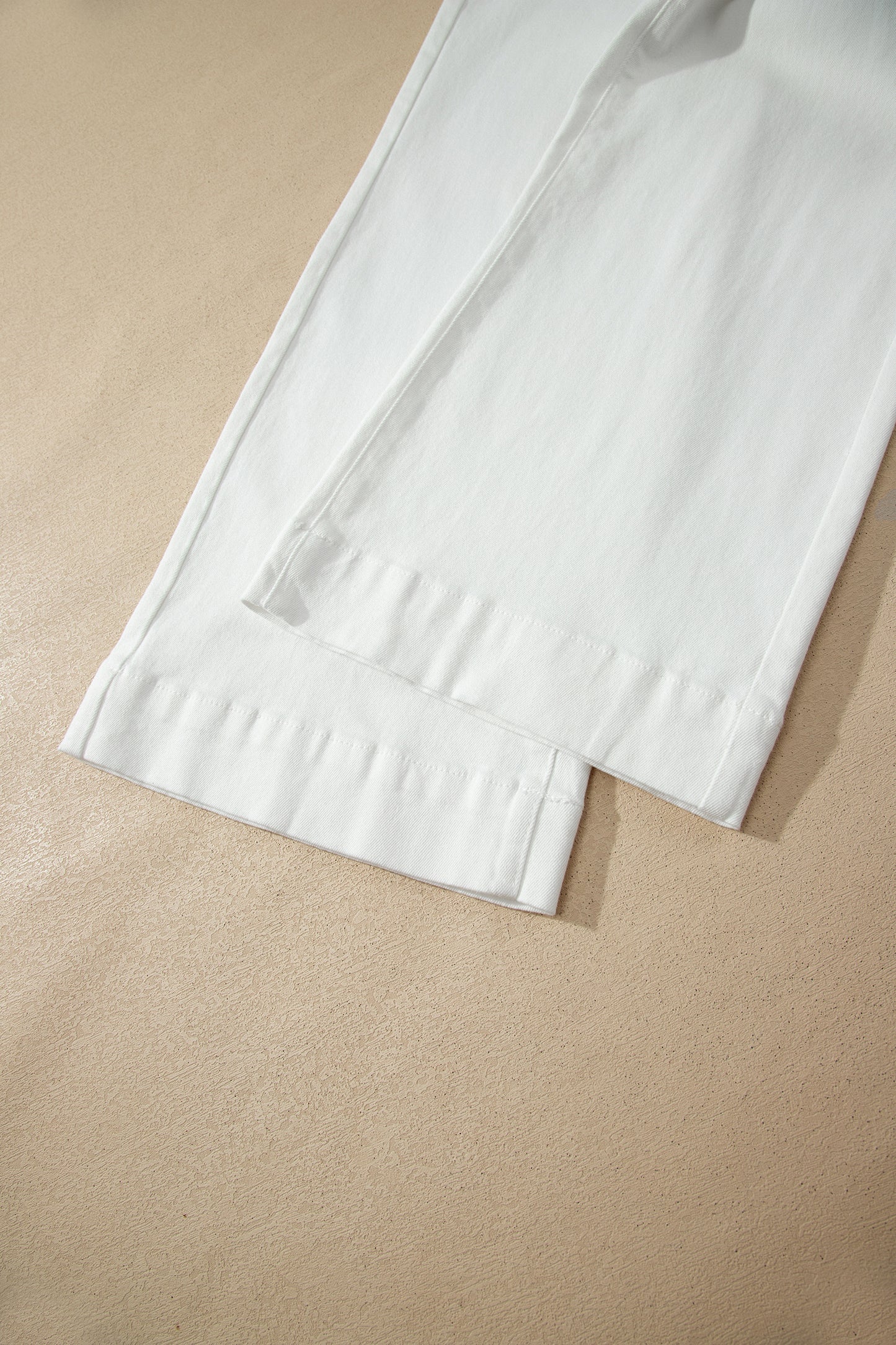 White 2-Button High Waist Wide Leg Jeans