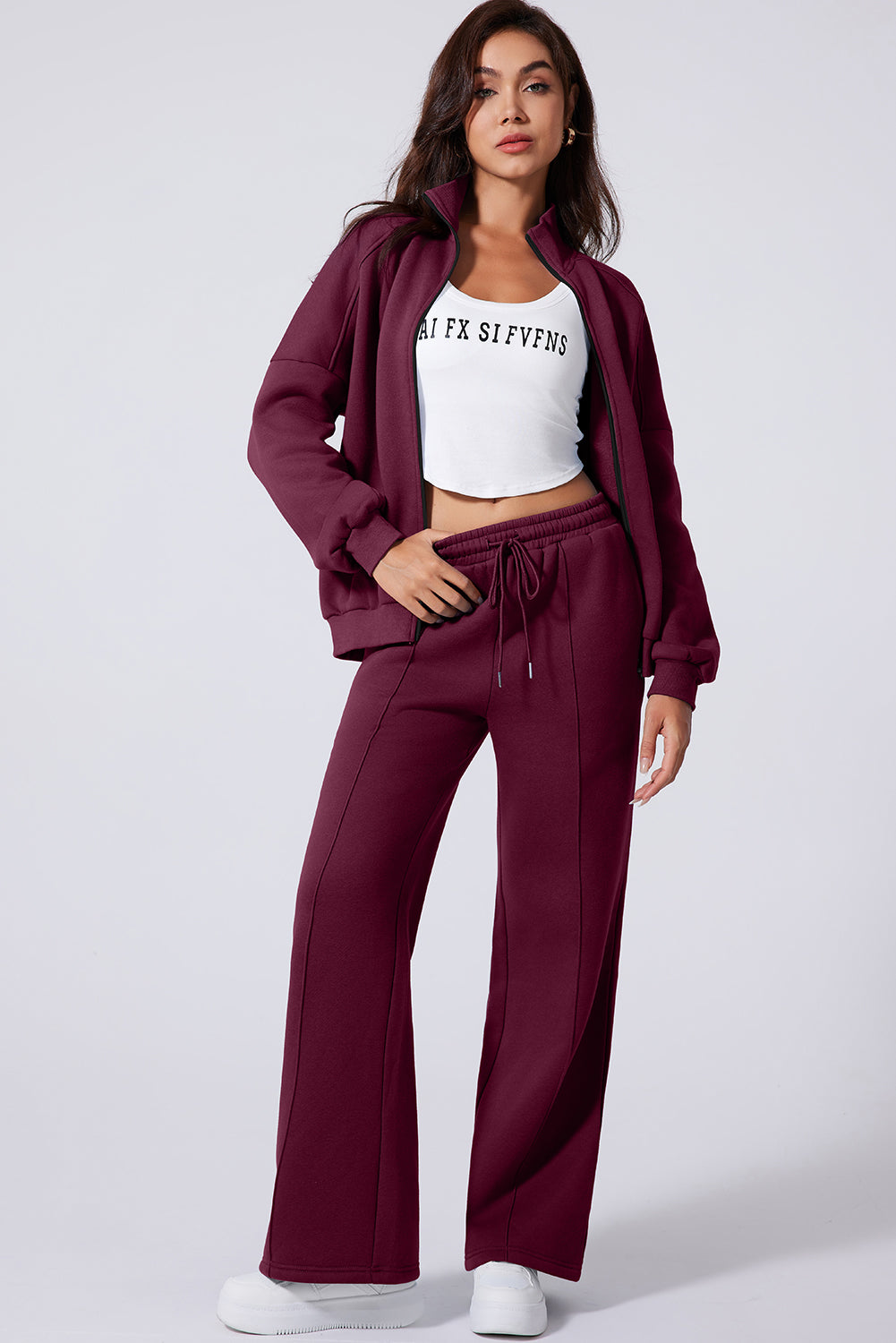 Black Half Zip Sweatshirt and Pants Set