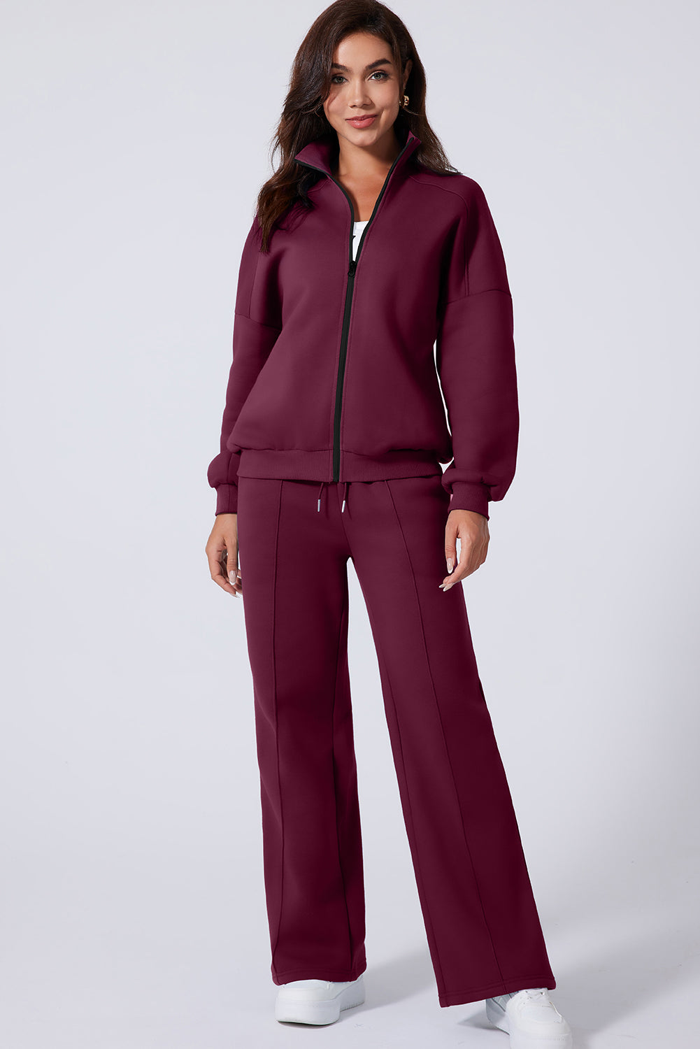 Black Half Zip Sweatshirt and Pants Set