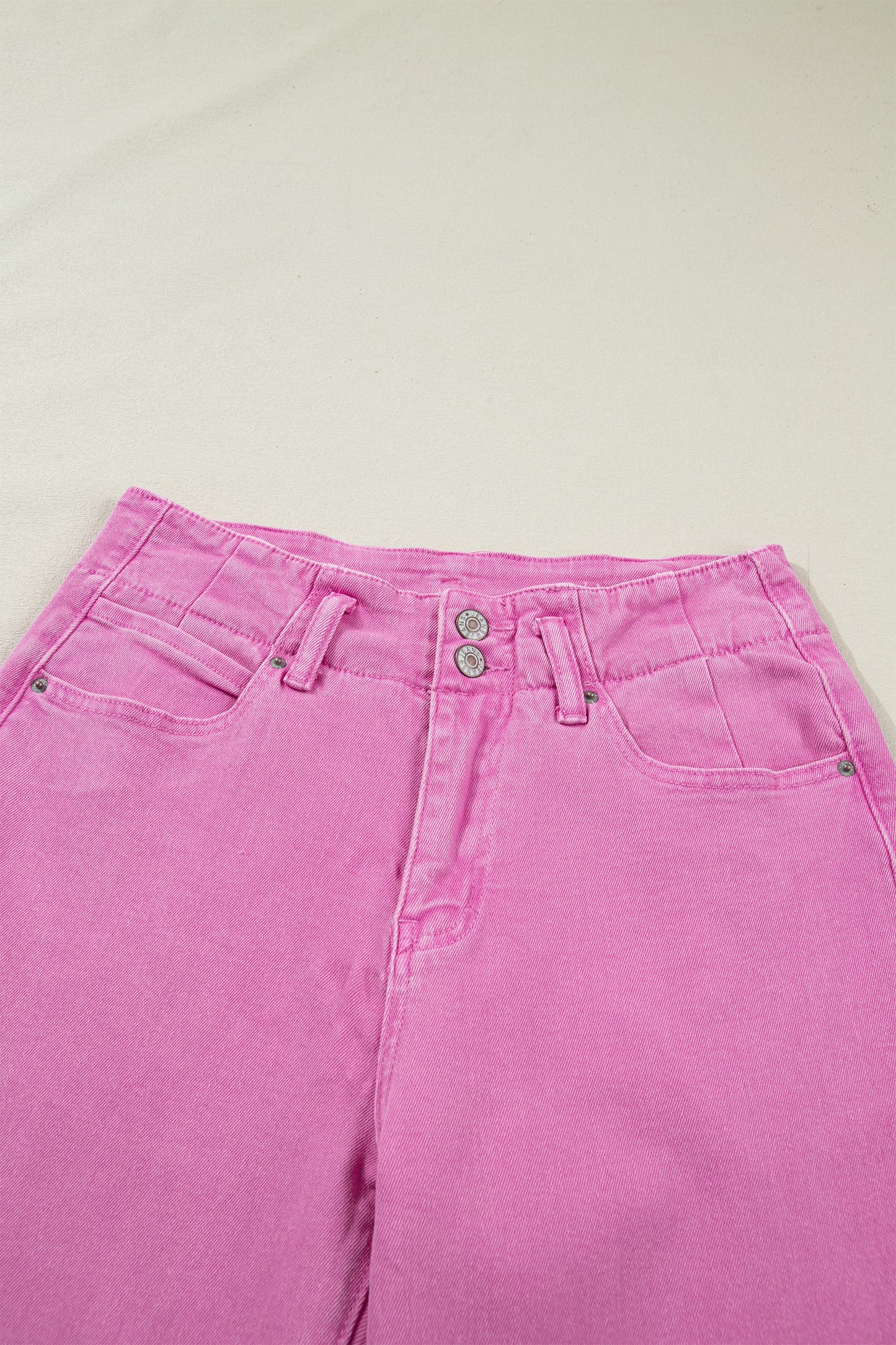 White 2-Button High Waist Wide Leg Jeans