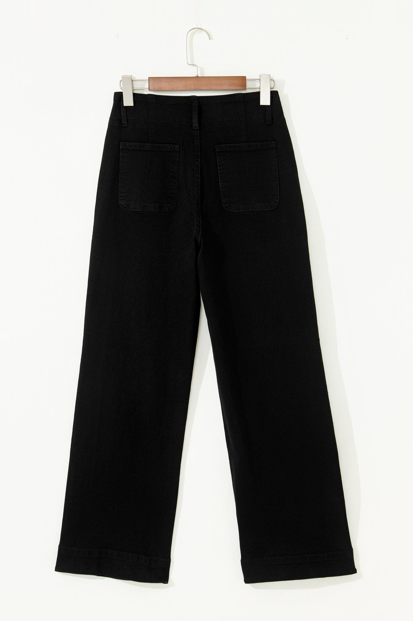 White 2-Button High Waist Wide Leg Jeans