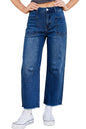 Black Frayed Cropped Barrel Jeans