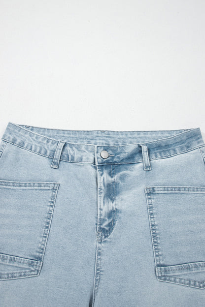 Black Frayed Cropped Barrel Jeans