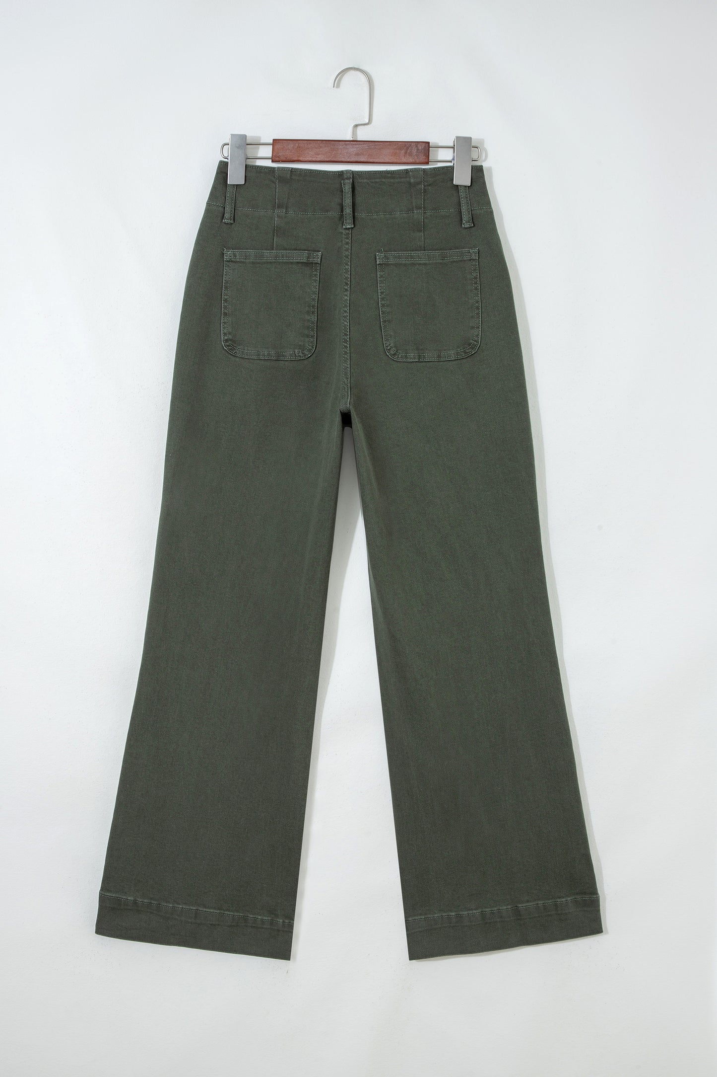 White 2-Button High Waist Wide Leg Jeans