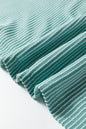 Vineyard Green Plus Size Contrast Frilled Neckline Ruffled Short Sleeve Ribbed Textured Blouse